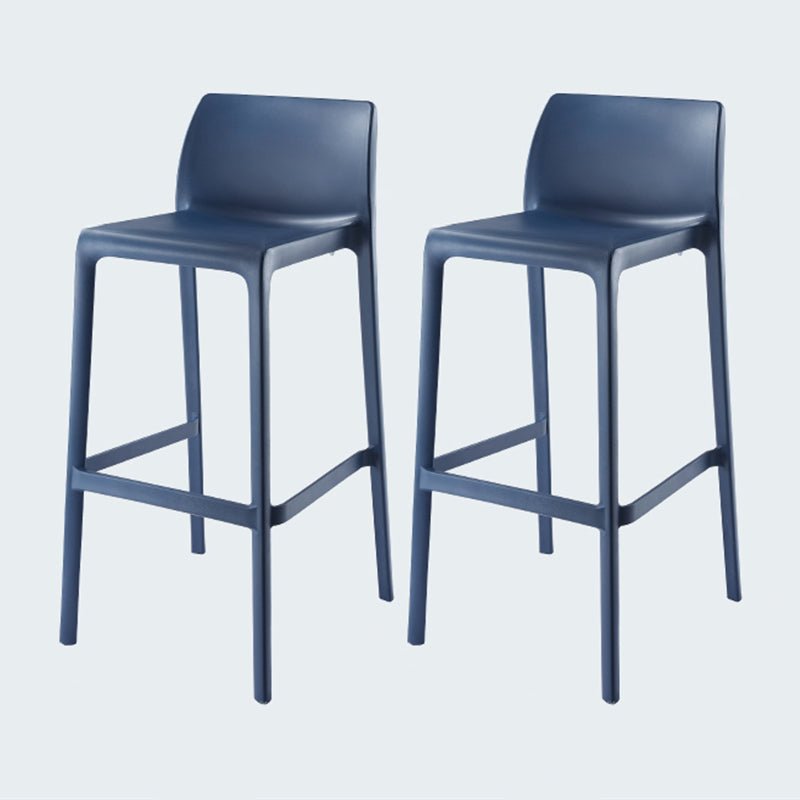 Modern Style Bar-stool Plastic Counter Bar Stool for Kitchen Bar with Plastic Legs Navy Blue 2 Piece Set Bar Stool(30"H) Clearhalo 'Bar Furniture' 'Bar Stools' 'bar_stools' 'furn' 'furn_bar_stools' 'Furniture' 'furniture_bar_stools' 'Kitchen & Dining Furniture' 4850311