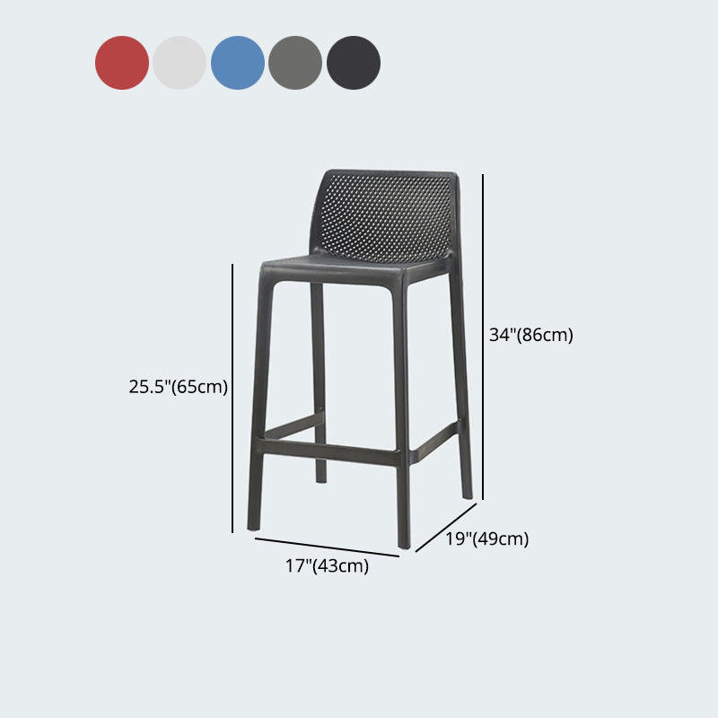 Modern Style Bar-stool Plastic Counter Bar Stool for Kitchen Bar with Plastic Legs Clearhalo 'Bar Furniture' 'Bar Stools' 'bar_stools' 'furn' 'furn_bar_stools' 'Furniture' 'furniture_bar_stools' 'Kitchen & Dining Furniture' 4850314