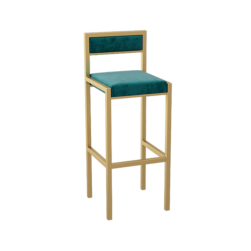 Scandinavian Upholstered Bar Stools for Kitchen Armless Square Stools Gold 1 Piece Clearhalo 'Bar Furniture' 'Bar Stools' 'bar_stools' 'furn' 'furn_bar_stools' 'Furniture' 'furniture_bar_stools' 'Kitchen & Dining Furniture' 4850317