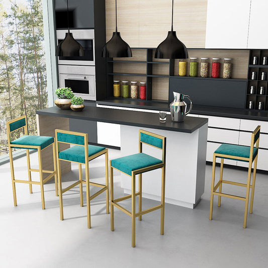 Scandinavian Upholstered Bar Stools for Kitchen Armless Square Stools Clearhalo 'Bar Furniture' 'Bar Stools' 'bar_stools' 'furn' 'furn_bar_stools' 'Furniture' 'furniture_bar_stools' 'Kitchen & Dining Furniture' 4850318