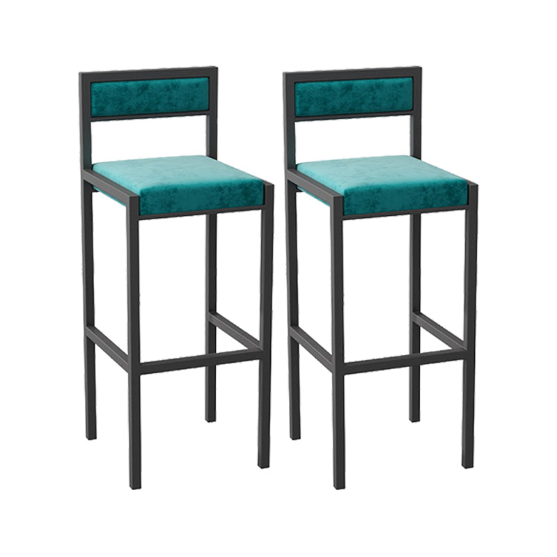Scandinavian Upholstered Bar Stools for Kitchen Armless Square Stools Black 2 Piece Set Clearhalo 'Bar Furniture' 'Bar Stools' 'bar_stools' 'furn' 'furn_bar_stools' 'Furniture' 'furniture_bar_stools' 'Kitchen & Dining Furniture' 4850320