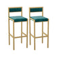 Scandinavian Upholstered Bar Stools for Kitchen Armless Square Stools Gold 2 Piece Set Clearhalo 'Bar Furniture' 'Bar Stools' 'bar_stools' 'furn' 'furn_bar_stools' 'Furniture' 'furniture_bar_stools' 'Kitchen & Dining Furniture' 4850321