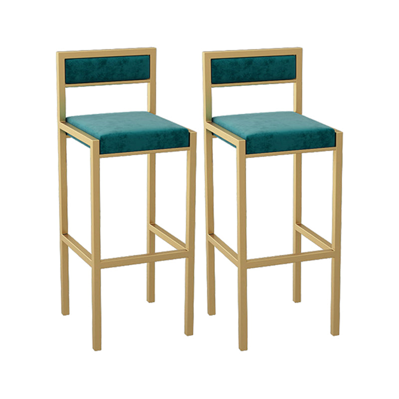 Scandinavian Upholstered Bar Stools for Kitchen Armless Square Stools Gold 2 Piece Set Clearhalo 'Bar Furniture' 'Bar Stools' 'bar_stools' 'furn' 'furn_bar_stools' 'Furniture' 'furniture_bar_stools' 'Kitchen & Dining Furniture' 4850321