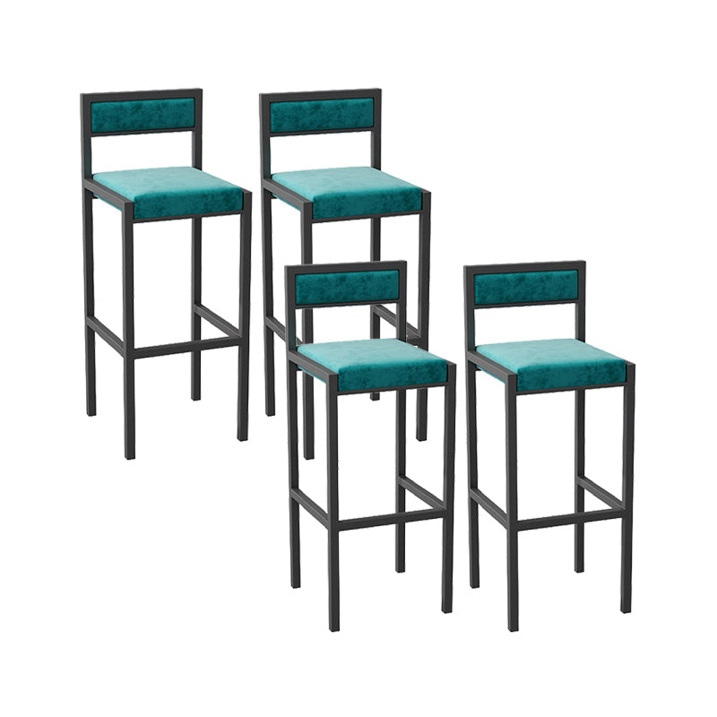 Scandinavian Upholstered Bar Stools for Kitchen Armless Square Stools Black 4 Piece Set Clearhalo 'Bar Furniture' 'Bar Stools' 'bar_stools' 'furn' 'furn_bar_stools' 'Furniture' 'furniture_bar_stools' 'Kitchen & Dining Furniture' 4850323