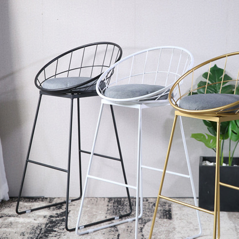 Scandinavian Upholstered Counter Chairs Bucket Barstools with Metal Legs for Home Clearhalo 'Bar Furniture' 'Bar Stools' 'bar_stools' 'furn' 'furn_bar_stools' 'Furniture' 'furniture_bar_stools' 'Kitchen & Dining Furniture' 4850334
