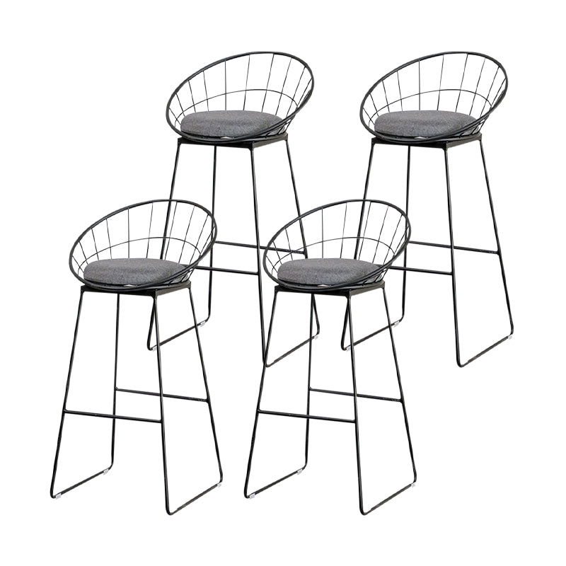 Scandinavian Upholstered Counter Chairs Bucket Barstools with Metal Legs for Home Black 4 Piece Set Bar Stool(30"H) Clearhalo 'Bar Furniture' 'Bar Stools' 'bar_stools' 'furn' 'furn_bar_stools' 'Furniture' 'furniture_bar_stools' 'Kitchen & Dining Furniture' 4850335