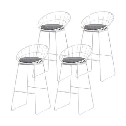Scandinavian Upholstered Counter Chairs Bucket Barstools with Metal Legs for Home White 4 Piece Set Bar Stool(30"H) Clearhalo 'Bar Furniture' 'Bar Stools' 'bar_stools' 'furn' 'furn_bar_stools' 'Furniture' 'furniture_bar_stools' 'Kitchen & Dining Furniture' 4850337