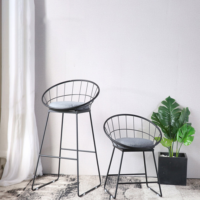 Scandinavian Upholstered Counter Chairs Bucket Barstools with Metal Legs for Home Clearhalo 'Bar Furniture' 'Bar Stools' 'bar_stools' 'furn' 'furn_bar_stools' 'Furniture' 'furniture_bar_stools' 'Kitchen & Dining Furniture' 4850340