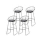 Scandinavian Upholstered Counter Chairs Bucket Barstools with Metal Legs for Home Black 4 Piece Set Counter Stool(26"H) Clearhalo 'Bar Furniture' 'Bar Stools' 'bar_stools' 'furn' 'furn_bar_stools' 'Furniture' 'furniture_bar_stools' 'Kitchen & Dining Furniture' 4850341