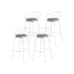 Scandinavian Upholstered Counter Chairs Bucket Barstools with Metal Legs for Home White 4 Piece Set Counter Stool(26"H) Clearhalo 'Bar Furniture' 'Bar Stools' 'bar_stools' 'furn' 'furn_bar_stools' 'Furniture' 'furniture_bar_stools' 'Kitchen & Dining Furniture' 4850343