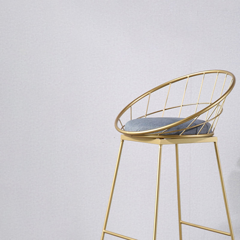 Scandinavian Upholstered Counter Chairs Bucket Barstools with Metal Legs for Home Clearhalo 'Bar Furniture' 'Bar Stools' 'bar_stools' 'furn' 'furn_bar_stools' 'Furniture' 'furniture_bar_stools' 'Kitchen & Dining Furniture' 4850345