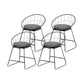 Scandinavian Upholstered Counter Chairs Bucket Barstools with Metal Legs for Home Black 4 Piece Set Short Stool(18"H) Clearhalo 'Bar Furniture' 'Bar Stools' 'bar_stools' 'furn' 'furn_bar_stools' 'Furniture' 'furniture_bar_stools' 'Kitchen & Dining Furniture' 4850347