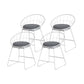 Scandinavian Upholstered Counter Chairs Bucket Barstools with Metal Legs for Home White 4 Piece Set Short Stool(18"H) Clearhalo 'Bar Furniture' 'Bar Stools' 'bar_stools' 'furn' 'furn_bar_stools' 'Furniture' 'furniture_bar_stools' 'Kitchen & Dining Furniture' 4850348