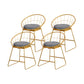 Scandinavian Upholstered Counter Chairs Bucket Barstools with Metal Legs for Home Gold 4 Piece Set Short Stool(18"H) Clearhalo 'Bar Furniture' 'Bar Stools' 'bar_stools' 'furn' 'furn_bar_stools' 'Furniture' 'furniture_bar_stools' 'Kitchen & Dining Furniture' 4850350