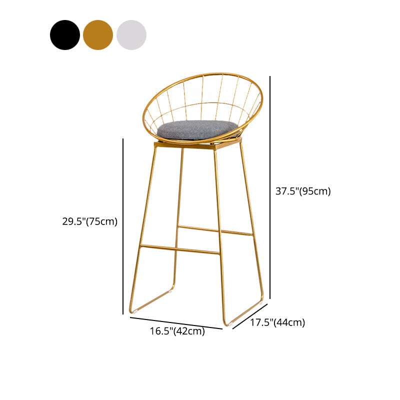 Scandinavian Upholstered Counter Chairs Bucket Barstools with Metal Legs for Home Clearhalo 'Bar Furniture' 'Bar Stools' 'bar_stools' 'furn' 'furn_bar_stools' 'Furniture' 'furniture_bar_stools' 'Kitchen & Dining Furniture' 4850360