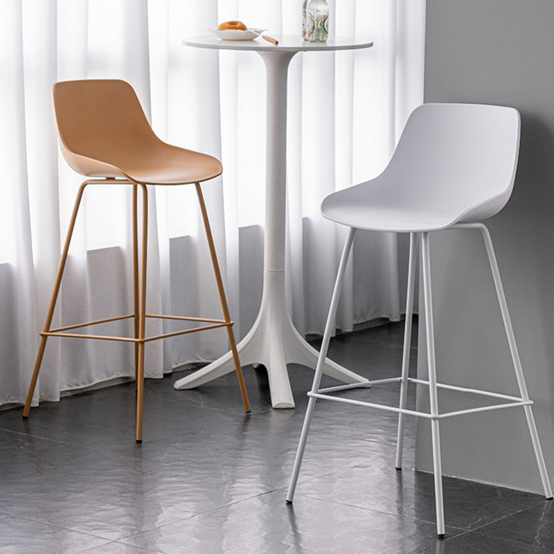 Contemporary Style Bar-stool Plastic Counter Bar Stool for Kitchen Bar with Metal Legs Clearhalo 'Bar Furniture' 'Bar Stools' 'bar_stools' 'furn' 'furn_bar_stools' 'Furniture' 'furniture_bar_stools' 'Kitchen & Dining Furniture' 4850361