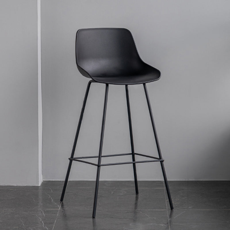 Contemporary Style Bar-stool Plastic Counter Bar Stool for Kitchen Bar with Metal Legs Black 1 Piece Clearhalo 'Bar Furniture' 'Bar Stools' 'bar_stools' 'furn' 'furn_bar_stools' 'Furniture' 'furniture_bar_stools' 'Kitchen & Dining Furniture' 4850362