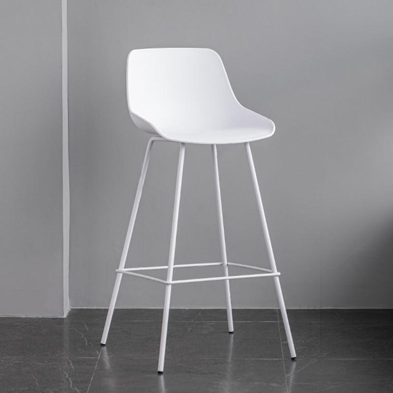 Contemporary Style Bar-stool Plastic Counter Bar Stool for Kitchen Bar with Metal Legs White 1 Piece Clearhalo 'Bar Furniture' 'Bar Stools' 'bar_stools' 'furn' 'furn_bar_stools' 'Furniture' 'furniture_bar_stools' 'Kitchen & Dining Furniture' 4850363