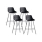 Contemporary Style Bar-stool Plastic Counter Bar Stool for Kitchen Bar with Metal Legs Black 4 Piece Set Clearhalo 'Bar Furniture' 'Bar Stools' 'bar_stools' 'furn' 'furn_bar_stools' 'Furniture' 'furniture_bar_stools' 'Kitchen & Dining Furniture' 4850377
