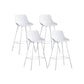 Contemporary Style Bar-stool Plastic Counter Bar Stool for Kitchen Bar with Metal Legs White 4 Piece Set Clearhalo 'Bar Furniture' 'Bar Stools' 'bar_stools' 'furn' 'furn_bar_stools' 'Furniture' 'furniture_bar_stools' 'Kitchen & Dining Furniture' 4850379