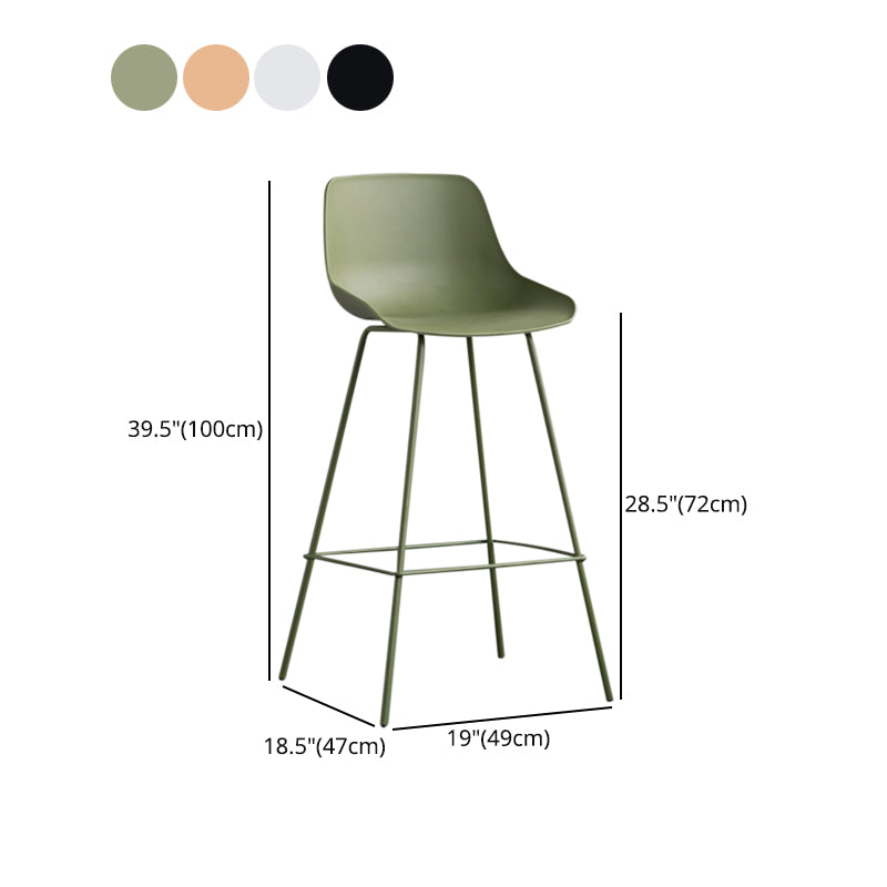 Contemporary Style Bar-stool Plastic Counter Bar Stool for Kitchen Bar with Metal Legs Clearhalo 'Bar Furniture' 'Bar Stools' 'bar_stools' 'furn' 'furn_bar_stools' 'Furniture' 'furniture_bar_stools' 'Kitchen & Dining Furniture' 4850388