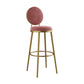 Nordic Design Upholstered Bar Stools for Home Luxury Low Back Round Stools Pink 1 Piece Clearhalo 'Bar Furniture' 'Bar Stools' 'bar_stools' 'furn' 'furn_bar_stools' 'Furniture' 'furniture_bar_stools' 'Kitchen & Dining Furniture' 4850394