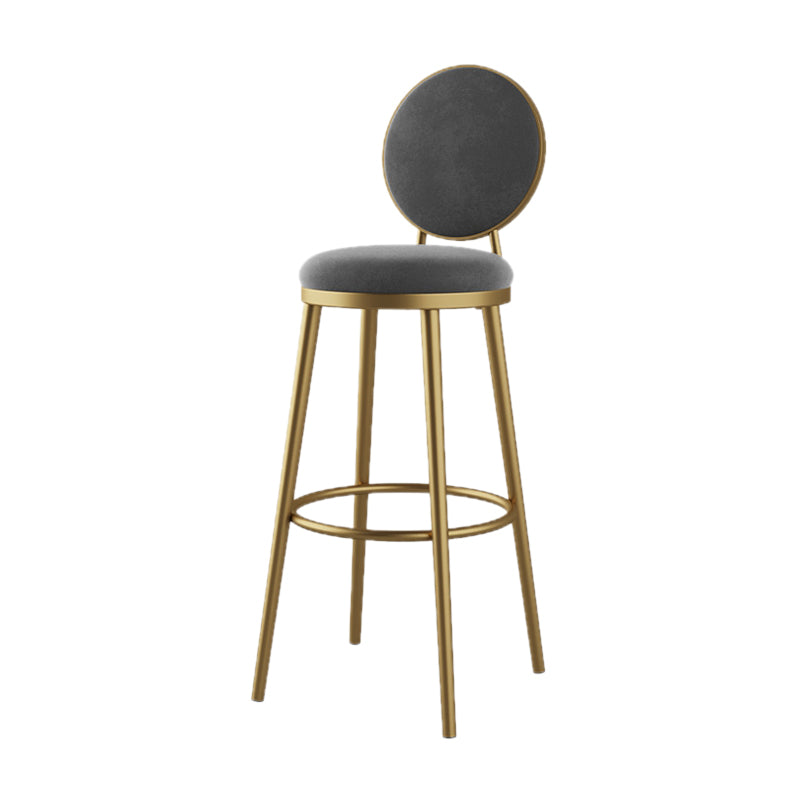 Nordic Design Upholstered Bar Stools for Home Luxury Low Back Round Stools Clearhalo 'Bar Furniture' 'Bar Stools' 'bar_stools' 'furn' 'furn_bar_stools' 'Furniture' 'furniture_bar_stools' 'Kitchen & Dining Furniture' 4850397