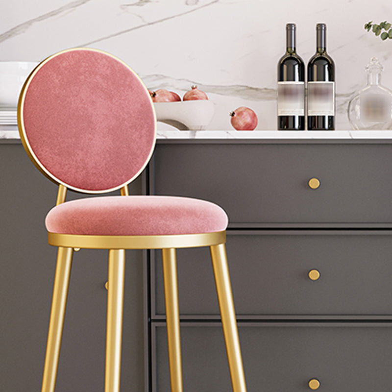 Nordic Design Upholstered Bar Stools for Home Luxury Low Back Round Stools Clearhalo 'Bar Furniture' 'Bar Stools' 'bar_stools' 'furn' 'furn_bar_stools' 'Furniture' 'furniture_bar_stools' 'Kitchen & Dining Furniture' 4850399