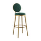 Nordic Design Upholstered Bar Stools for Home Luxury Low Back Round Stools Blackish Green 1 Piece Clearhalo 'Bar Furniture' 'Bar Stools' 'bar_stools' 'furn' 'furn_bar_stools' 'Furniture' 'furniture_bar_stools' 'Kitchen & Dining Furniture' 4850400