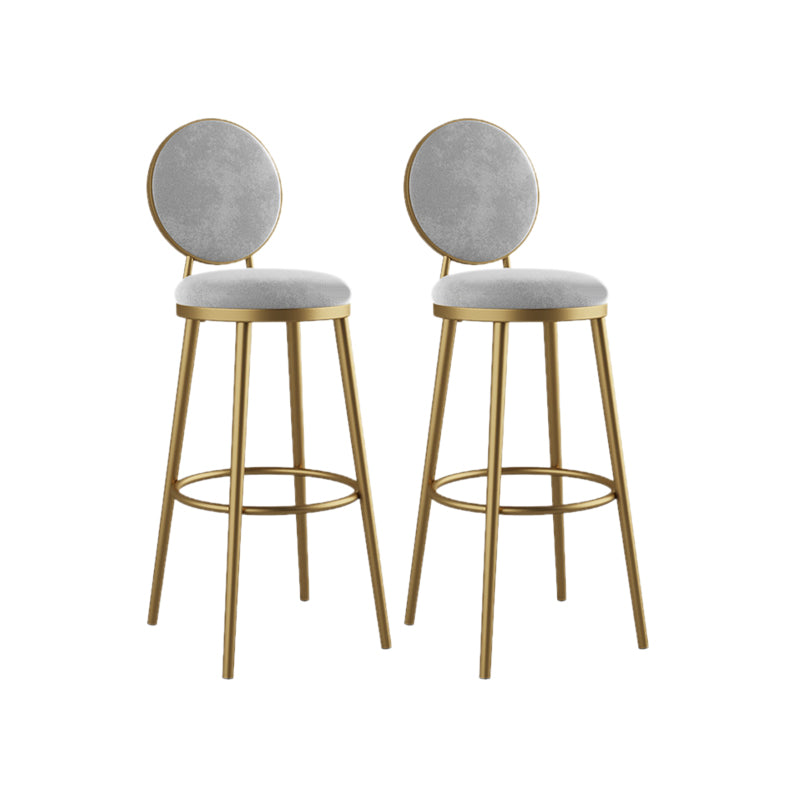 Nordic Design Upholstered Bar Stools for Home Luxury Low Back Round Stools White 2 Piece Set Clearhalo 'Bar Furniture' 'Bar Stools' 'bar_stools' 'furn' 'furn_bar_stools' 'Furniture' 'furniture_bar_stools' 'Kitchen & Dining Furniture' 4850404