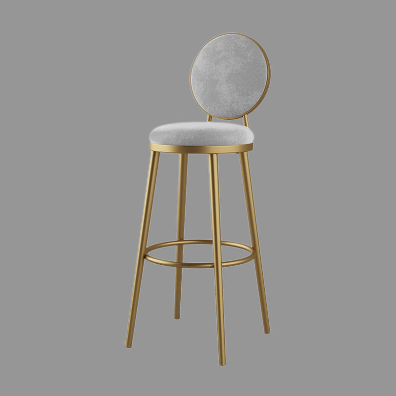 Nordic Design Upholstered Bar Stools for Home Luxury Low Back Round Stools Clearhalo 'Bar Furniture' 'Bar Stools' 'bar_stools' 'furn' 'furn_bar_stools' 'Furniture' 'furniture_bar_stools' 'Kitchen & Dining Furniture' 4850407