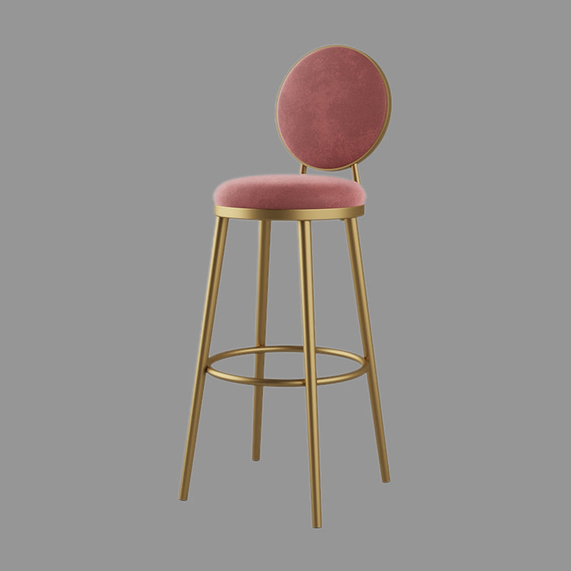 Nordic Design Upholstered Bar Stools for Home Luxury Low Back Round Stools Clearhalo 'Bar Furniture' 'Bar Stools' 'bar_stools' 'furn' 'furn_bar_stools' 'Furniture' 'furniture_bar_stools' 'Kitchen & Dining Furniture' 4850410