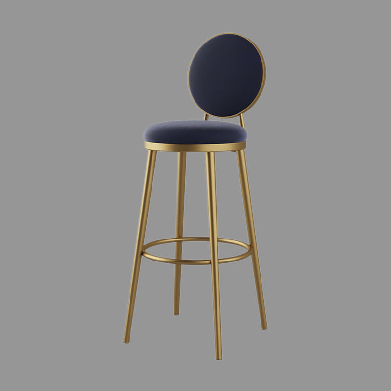Nordic Design Upholstered Bar Stools for Home Luxury Low Back Round Stools Clearhalo 'Bar Furniture' 'Bar Stools' 'bar_stools' 'furn' 'furn_bar_stools' 'Furniture' 'furniture_bar_stools' 'Kitchen & Dining Furniture' 4850411