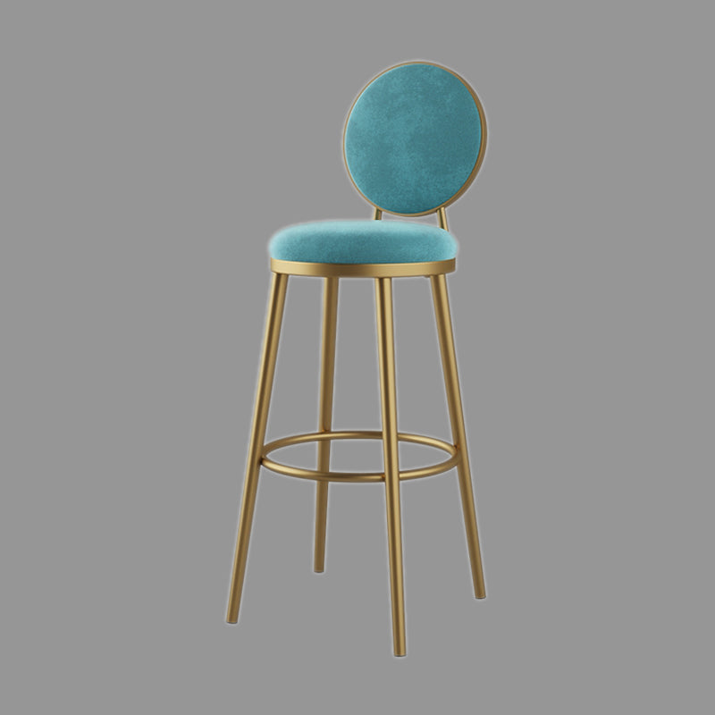 Nordic Design Upholstered Bar Stools for Home Luxury Low Back Round Stools Clearhalo 'Bar Furniture' 'Bar Stools' 'bar_stools' 'furn' 'furn_bar_stools' 'Furniture' 'furniture_bar_stools' 'Kitchen & Dining Furniture' 4850413