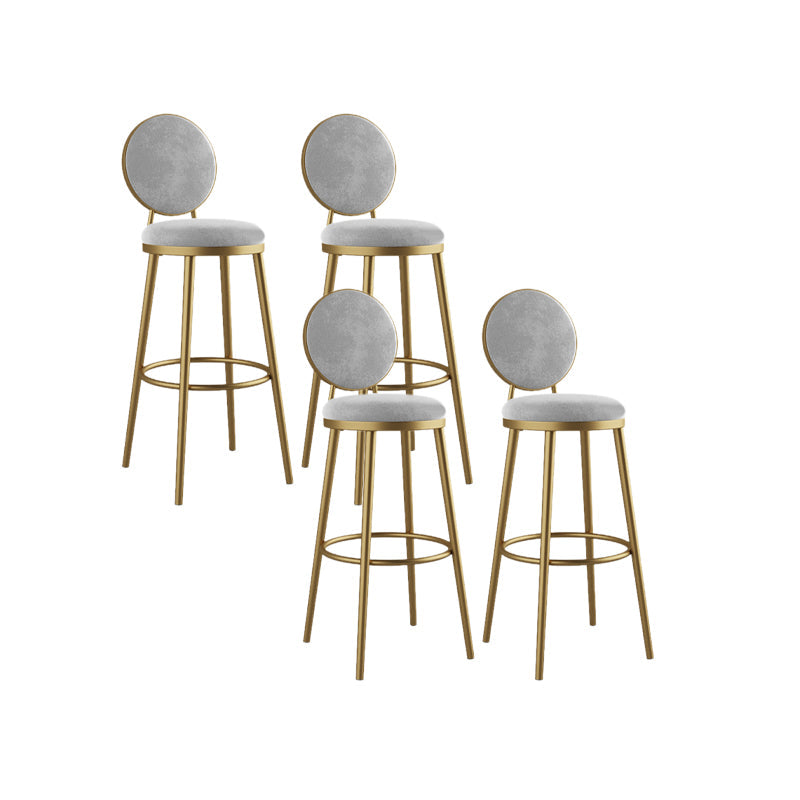 Nordic Design Upholstered Bar Stools for Home Luxury Low Back Round Stools White 4 Piece Set Clearhalo 'Bar Furniture' 'Bar Stools' 'bar_stools' 'furn' 'furn_bar_stools' 'Furniture' 'furniture_bar_stools' 'Kitchen & Dining Furniture' 4850416