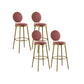 Nordic Design Upholstered Bar Stools for Home Luxury Low Back Round Stools Pink 4 Piece Set Clearhalo 'Bar Furniture' 'Bar Stools' 'bar_stools' 'furn' 'furn_bar_stools' 'Furniture' 'furniture_bar_stools' 'Kitchen & Dining Furniture' 4850417