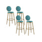 Nordic Design Upholstered Bar Stools for Home Luxury Low Back Round Stools Sky Blue 4 Piece Set Clearhalo 'Bar Furniture' 'Bar Stools' 'bar_stools' 'furn' 'furn_bar_stools' 'Furniture' 'furniture_bar_stools' 'Kitchen & Dining Furniture' 4850420