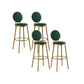 Nordic Design Upholstered Bar Stools for Home Luxury Low Back Round Stools Blackish Green 4 Piece Set Clearhalo 'Bar Furniture' 'Bar Stools' 'bar_stools' 'furn' 'furn_bar_stools' 'Furniture' 'furniture_bar_stools' 'Kitchen & Dining Furniture' 4850421