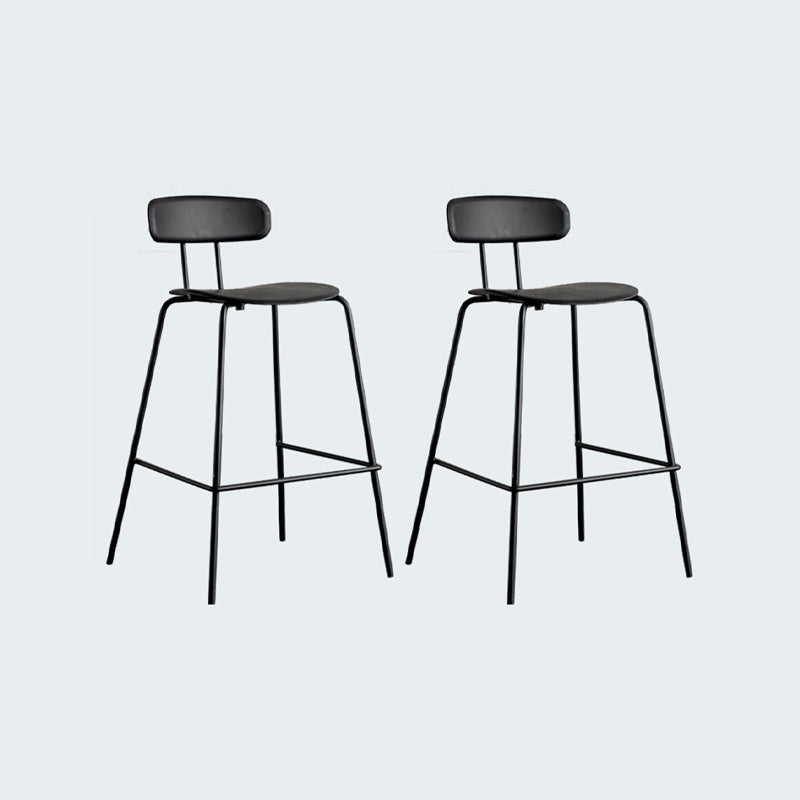 Modern Bar-stool Plastic Counter Bar Stool for Kitchen Bar with Metal Legs Black 2 Piece Set Counter Stool(26"H) Clearhalo 'Bar Furniture' 'Bar Stools' 'bar_stools' 'furn' 'furn_bar_stools' 'Furniture' 'furniture_bar_stools' 'Kitchen & Dining Furniture' 4850470