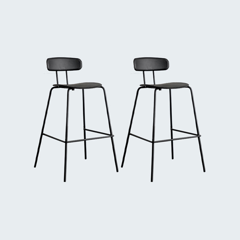 Modern Bar-stool Plastic Counter Bar Stool for Kitchen Bar with Metal Legs Black 2 Piece Set Bar Stool(30"H) Clearhalo 'Bar Furniture' 'Bar Stools' 'bar_stools' 'furn' 'furn_bar_stools' 'Furniture' 'furniture_bar_stools' 'Kitchen & Dining Furniture' 4850471