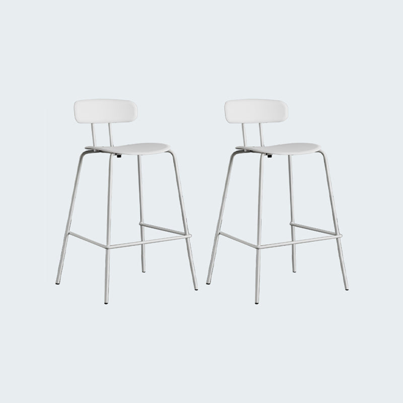 Modern Bar-stool Plastic Counter Bar Stool for Kitchen Bar with Metal Legs White 2 Piece Set Counter Stool(26"H) Clearhalo 'Bar Furniture' 'Bar Stools' 'bar_stools' 'furn' 'furn_bar_stools' 'Furniture' 'furniture_bar_stools' 'Kitchen & Dining Furniture' 4850473