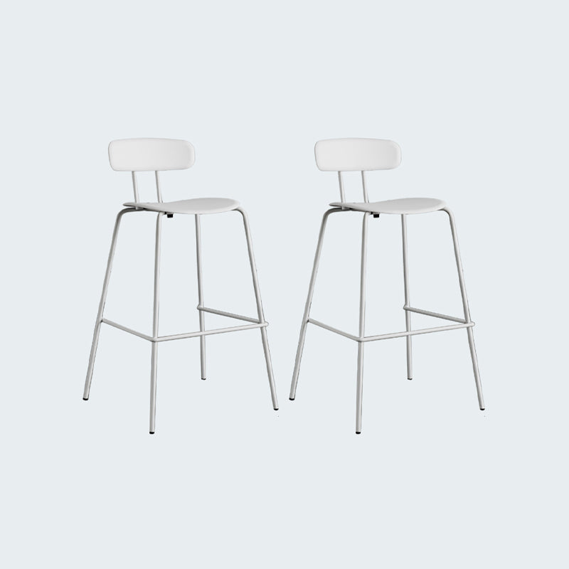 Modern Bar-stool Plastic Counter Bar Stool for Kitchen Bar with Metal Legs White 2 Piece Set Bar Stool(30"H) Clearhalo 'Bar Furniture' 'Bar Stools' 'bar_stools' 'furn' 'furn_bar_stools' 'Furniture' 'furniture_bar_stools' 'Kitchen & Dining Furniture' 4850476