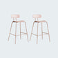 Modern Bar-stool Plastic Counter Bar Stool for Kitchen Bar with Metal Legs Pink 2 Piece Set Counter Stool(26"H) Clearhalo 'Bar Furniture' 'Bar Stools' 'bar_stools' 'furn' 'furn_bar_stools' 'Furniture' 'furniture_bar_stools' 'Kitchen & Dining Furniture' 4850477