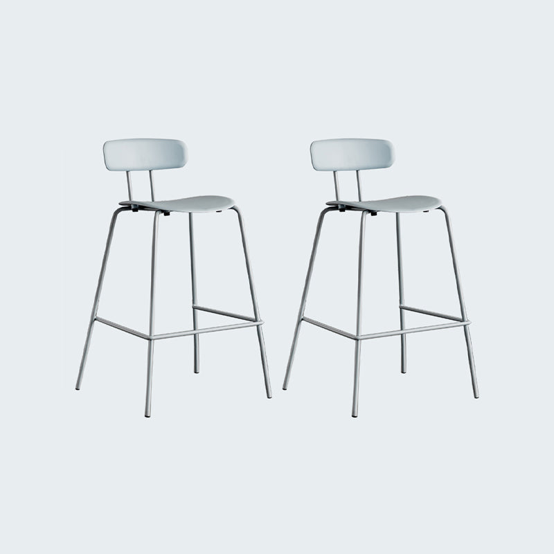 Modern Bar-stool Plastic Counter Bar Stool for Kitchen Bar with Metal Legs Blue 2 Piece Set Counter Stool(26"H) Clearhalo 'Bar Furniture' 'Bar Stools' 'bar_stools' 'furn' 'furn_bar_stools' 'Furniture' 'furniture_bar_stools' 'Kitchen & Dining Furniture' 4850486