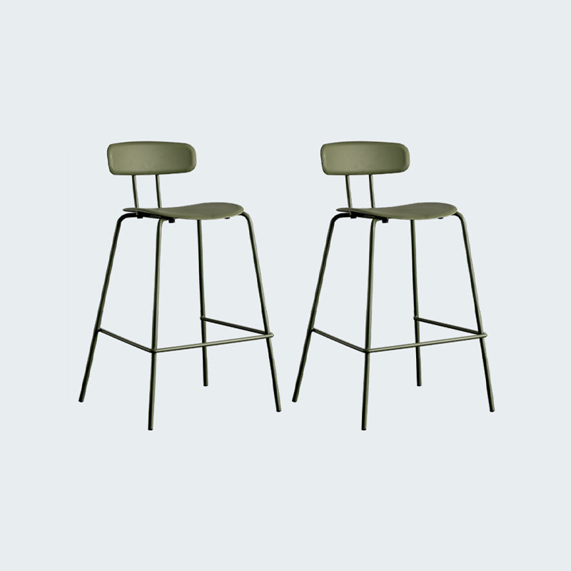 Modern Bar-stool Plastic Counter Bar Stool for Kitchen Bar with Metal Legs Green 2 Piece Set Counter Stool(26"H) Clearhalo 'Bar Furniture' 'Bar Stools' 'bar_stools' 'furn' 'furn_bar_stools' 'Furniture' 'furniture_bar_stools' 'Kitchen & Dining Furniture' 4850489