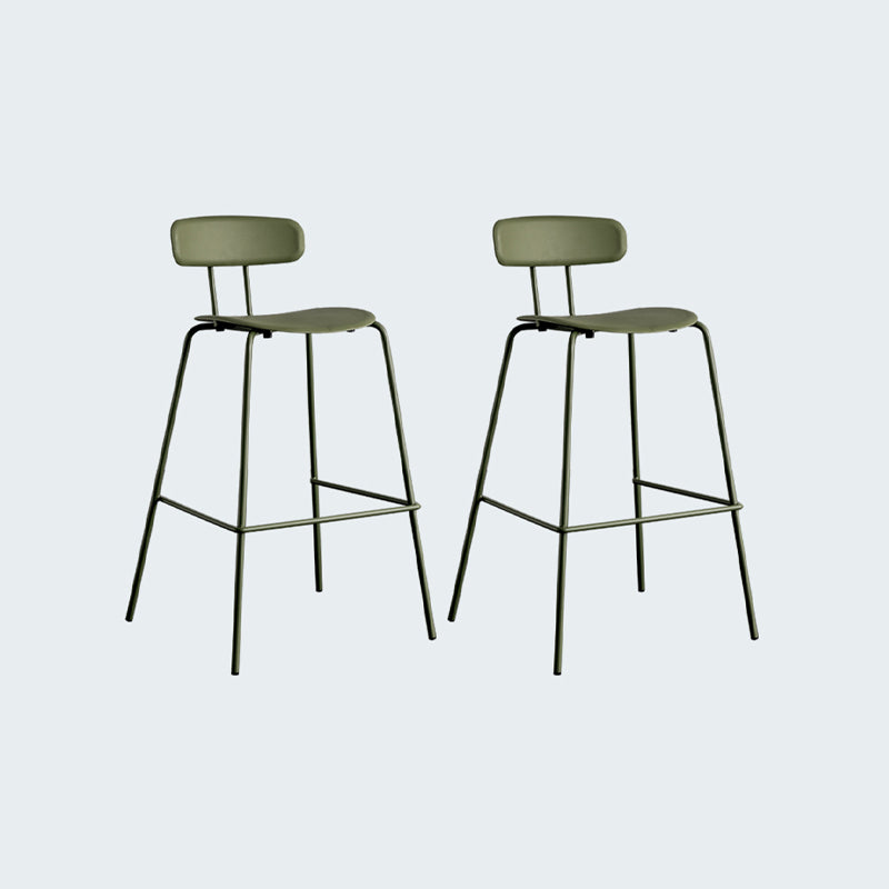 Modern Bar-stool Plastic Counter Bar Stool for Kitchen Bar with Metal Legs Green 2 Piece Set Bar Stool(30"H) Clearhalo 'Bar Furniture' 'Bar Stools' 'bar_stools' 'furn' 'furn_bar_stools' 'Furniture' 'furniture_bar_stools' 'Kitchen & Dining Furniture' 4850491