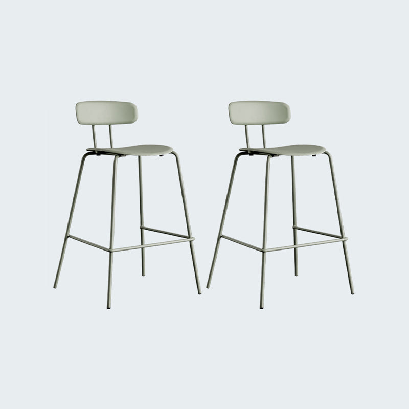 Modern Bar-stool Plastic Counter Bar Stool for Kitchen Bar with Metal Legs Gray-Green 2 Piece Set Counter Stool(26"H) Clearhalo 'Bar Furniture' 'Bar Stools' 'bar_stools' 'furn' 'furn_bar_stools' 'Furniture' 'furniture_bar_stools' 'Kitchen & Dining Furniture' 4850493
