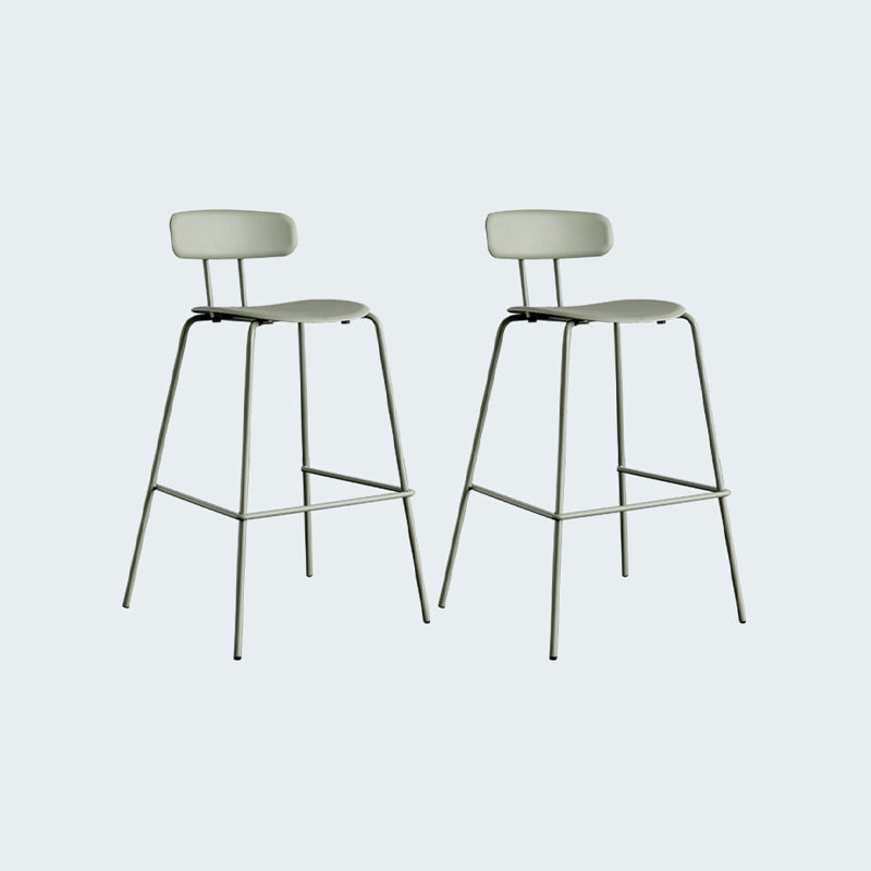 Modern Bar-stool Plastic Counter Bar Stool for Kitchen Bar with Metal Legs Gray-Green 2 Piece Set Bar Stool(30"H) Clearhalo 'Bar Furniture' 'Bar Stools' 'bar_stools' 'furn' 'furn_bar_stools' 'Furniture' 'furniture_bar_stools' 'Kitchen & Dining Furniture' 4850495