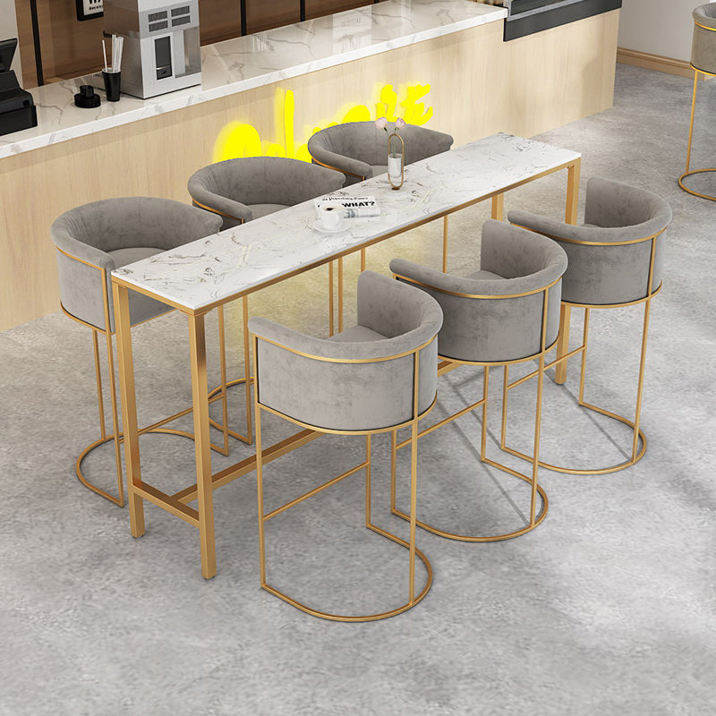Nordic Design Upholstered Bar Stools for Home Use Luxury Low Back Round Stools Clearhalo 'Bar Furniture' 'Bar Stools' 'bar_stools' 'furn' 'furn_bar_stools' 'Furniture' 'furniture_bar_stools' 'Kitchen & Dining Furniture' 4850500