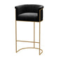 Nordic Design Upholstered Bar Stools for Home Use Luxury Low Back Round Stools Black 1 Piece Clearhalo 'Bar Furniture' 'Bar Stools' 'bar_stools' 'furn' 'furn_bar_stools' 'Furniture' 'furniture_bar_stools' 'Kitchen & Dining Furniture' 4850501